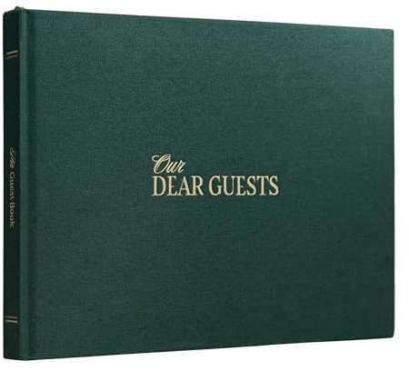 Kunitsa Co. Wedding Guest Book - Blank Sign in Book for Special Occasions, Evergreen Cover