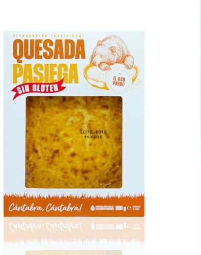 EL OSO PARDO Quesada Pasiega Sin Gluten 500g Postre Tradicional de Cantabria, Sabor Auténtico y Textura Suave