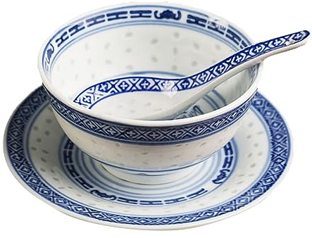 1 ciotola for zuppa di miso con cucchiaio, ciotola for riso in ceramica da ristorante, ciotola for insalata di frutta da 8,8 once, ciotola for dessert con piatto, stoviglie giapponesi for ramen, spagh