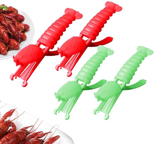 Crawfish Sheller Tool，2025 Crawfish Peeler Tool For Peeling Cooked Shrimp Tails，Crawfish Peeler Tool for Protecting Nails And Keeping Fingers Clean (4Color-2green 2red)