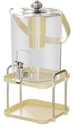 Fenteer Contenedor de Agua Fría, Jarra Portátil de 5 L con Grifo para Té Y Jugo, Blanco, Individual