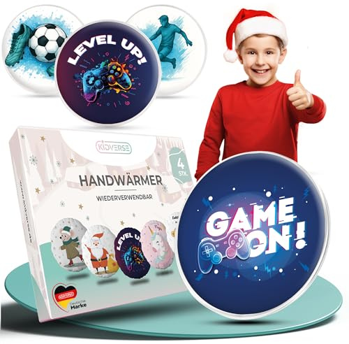 KIDVERSE Calentadores de Manos para niños Juego de 4 - Calentadores de Manos Reutilizables de Bolsillo - Almohadillas térmicas para Las Manos con Bonitos Motivos