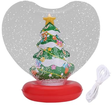 Aufblasbare Weihnachtsdekoration – in Herzform und integrierter Beleuchtung | aufblasbare Kugel verziert mit Innenfigur – für Hof, Pool, Garten, Rasen, Terrasse, Allee