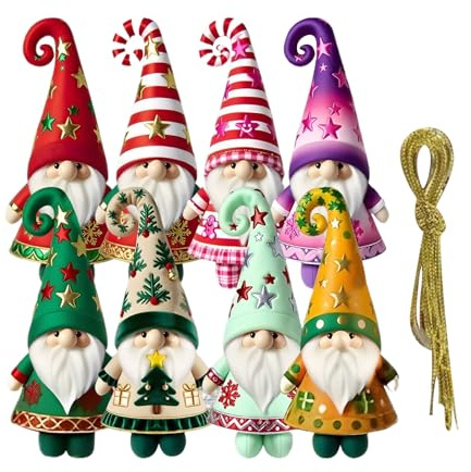 Genérico Groddningsbricka - 8 Unidades Festivos | Figuras de Gnomos para Decoración de Invierno,para Fiesta Celebración de Año Nuevo Interior Ramas Paredes Ventana