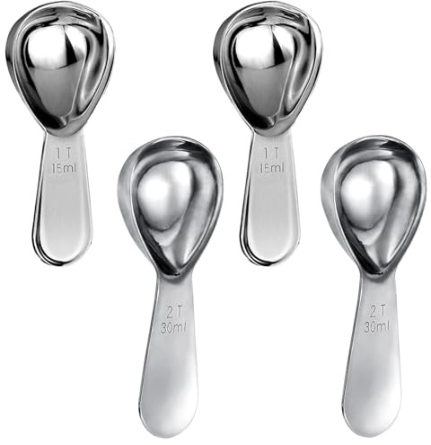 4 Coffee Scoop, 15ml 30ml Coffee Spoons, Measuring Spoons Sets for Tablespoon Measure Tea, Sugar, Flour