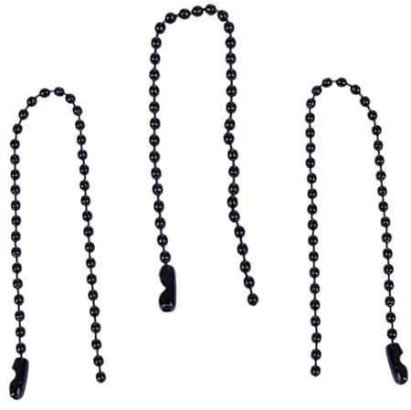 NULYLU 100 Pezzi Catena per Tag Palline Metalliche Nera Regolabile per Te Collane Portachiavi e Decorazioni Artigianali