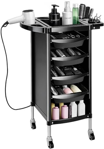 GREENSAPPIRE Friseurwagen Friseurstuhl-Wagen mit 4 Schubladen Rollbarer Spa