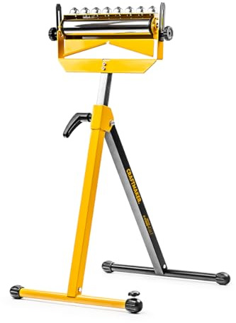 CRAFTMAKER 4-in-1 Rollenbock Höhenverstellbar - Rollbock & Rollenständer für Kappsägen und Tischkreissägen, mit Rollen-, Kugel-, Flach- & V-Auflage, klappbar 71–115 cm, bis 100 kg
