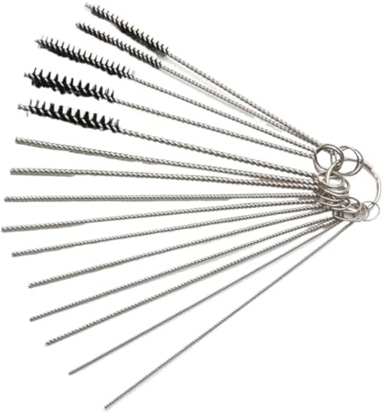 Set di strumenti per la rimozione e la pulizia del carburatore, 10 aghi per la pulizia, 5 spazzole, compatibili con i motori automobilistici(10 Needles 5 Brushes)
