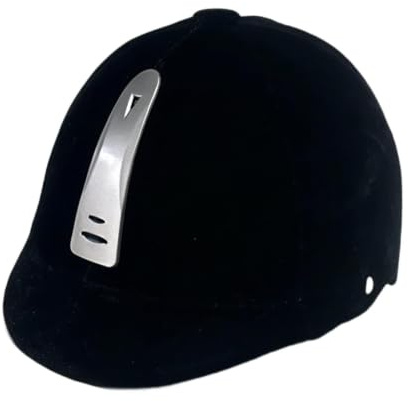 Amagogo Casque d'équitation Professionnel Ajustable pour Hommes et Femmes, léger, Style Chevalier, Noir Argent