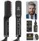 3 en 1 Brosse Lisseur a Barbe Hommes avec crème à barbe et huile à barbe, Pour Coiffer Une Cheveux Longue Et Courts