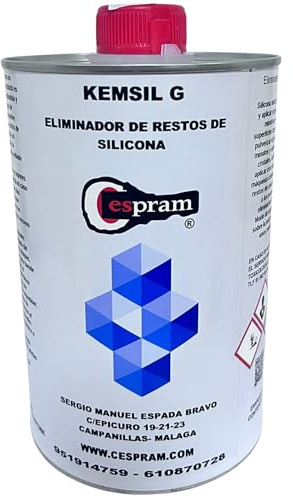 CESPRAM - Kemsil G | Eliminador Profesional de Silicona, Adhesivos y Resinas | No Daña Plásticos ni Pinturas | 1 Litro