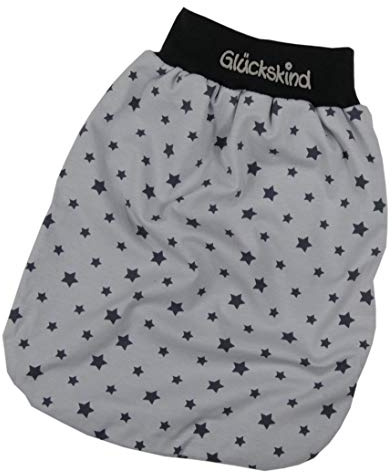 Schlafsack Sterne hellgrau Strampelsack Pucksack Sommerschlafsack für Babys mit Namen - personalisiertes Geschenk Babyschlafsack