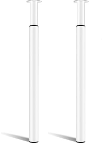 Adjustable Table Leg 710–1100mm, White Metal Breakfast Bar Support Leg 2pcs | Heavy Duty Steel Worktop Support for Kitchen Island, Office Desk & DIY Furniture
