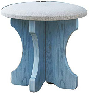 ZXCASDF Vanity Hocker Makeup Dressing Vanity Bank Klavier Sitz Mit Hevea Beine, Gepolsterter Sitz, Easy Assembly,Blau