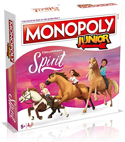 Winning Moves Monopoly Junior Spirit Riding Free Edition - Familienspiele Strategie Brettspiele Monopoly Spirit Riding Free Junior - Brettspiel für Kinder - 2+ Spieler ab 4+ Jahren - Deutsch