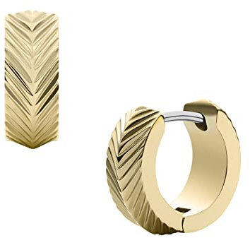 Fossil Damen Goldfarbener Edelstahl mit Ringverschluss Ohrringe