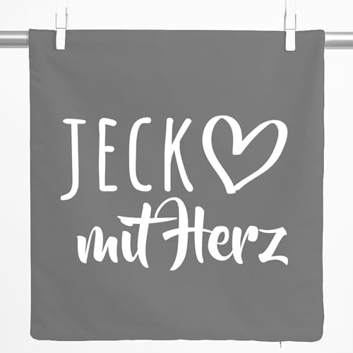 Huuraa Zierkissenbezug Jeck mit Herz Geschenk 40x40cm Steel Grey Baumwolle Jeck Dekoration