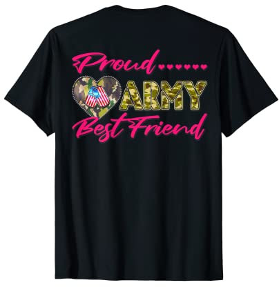 Erkennungsmarke, Motiv Proud Army Best Friend, US-Flagge, Tarnmuster T-Shirt