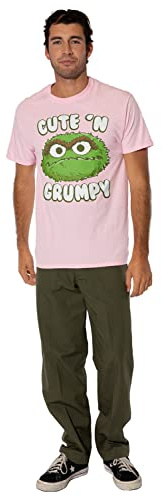 Cotton Soul Sesame Street Oscar The Grouch Cute N Grumpy Unisex T Shirt, Azalea
