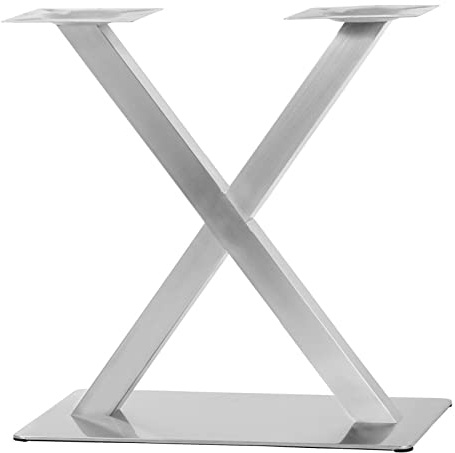 Esyogen Patas de mesa de acero inoxidable con forma de X, estructura de mesa de acero inoxidable, 72 cm
