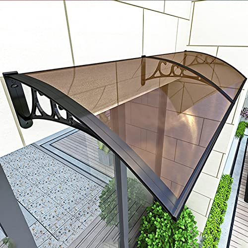 Aluminium Vordach Haustür Überdachung,Selbstreinigung Haustürdach Überdachung Türdach Pultbogenvordach,Sonnenschutz Haustürvordach Pultvordach für Draußen,Garage Fenster (80x260cm/32 x102)