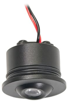 VBLED® 1W LED Mini Einbauspot - FOCOS Minispot Mini Strahler - 12V DC - IP20-3000K - Schwenkbar - Schwarz