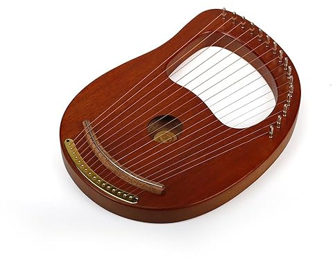 Tragbare 16 Saiten Leierharfe, Musikinstrument mit Massivholz, professionelles Saiteninstrument, ideal für Anfänger Lernen und Spielen (2)