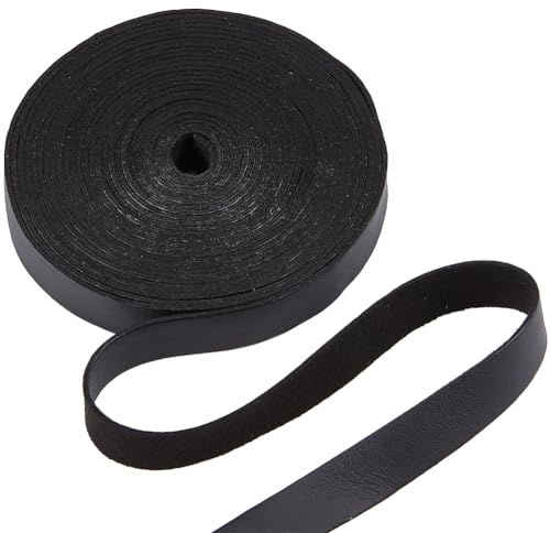 GORGECRAFT 15mm Breites Flaches Lederband 5m Lange Lederstreifen 1.6mm Dick Schwarze Litschi-Maserung Kunstlederband Schnüre Für Heimwerker Haustierhalsbänder Gürtel Schmuck Griffe Werkzeugwerkstatt