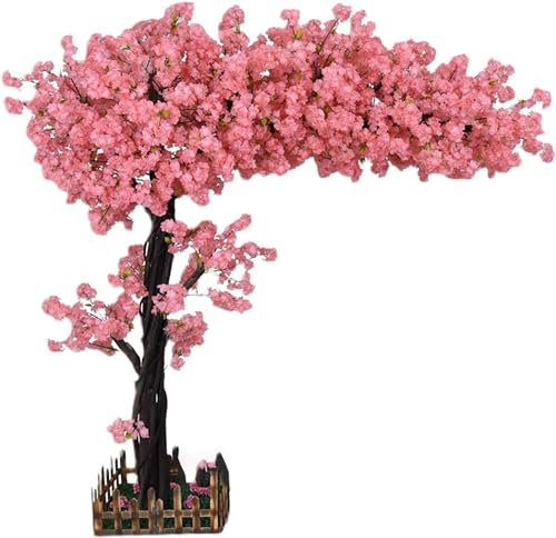 ZYLDDS Künstliche Kirschblütenbäume - rosa Pfirsichblütenwunschbaum - echte Holzstiele und lebensechte Blätter Replik Künstliche Pflanze,1.8x1.2m