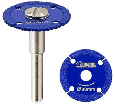 SHDIATOOL Disco da taglio diamantato 30mm,disco da taglio per metallo,2pcs lama per tubo d'acciaio,ferro,acciaio angolare con gambo rotondo da 6mm
