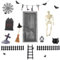 24 piezas de decoración para casa de muñecas de Halloween, accesorios para puerta de duendes en miniatura, accesorios de Halloween, esqueletos, arañas, murciélagos, puerta de elfo, lápida, fantasma,