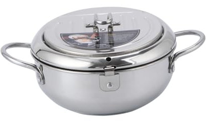 PHENOFICE Freidora De Temperatura Controlable De Acero Inoxidable para Cocina Casa Cazo De Freír Tapa para Cocinas De Inducción y Gas