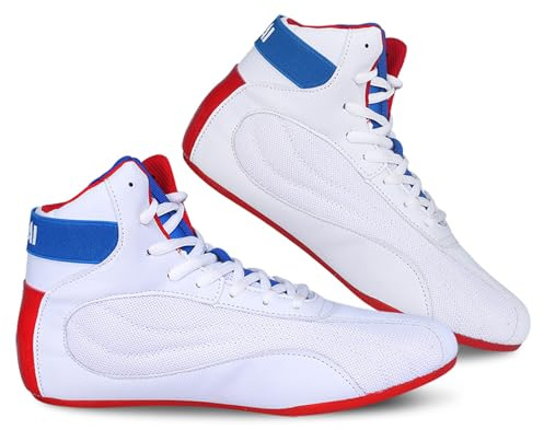 Viaoragiosa Scarpe da Boxe,Scarpe da Combattimento da Boxe,Stivali da Boxe Leggeri,Traspirante,Fresco e Asciutto,Comodo,per Allenamento e Sparring,Muay Thai,Kickboxing,Fitness,Pugilato,MMA.