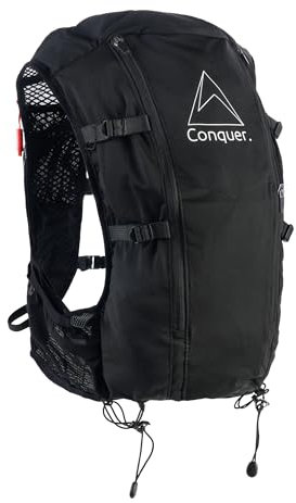 Conquer. Laufweste 15L | Damen & Herren | Ultraleicht Trinkrucksack, Laufrucksack mit Handytasche zum Joggen, Laufen, Running Vest