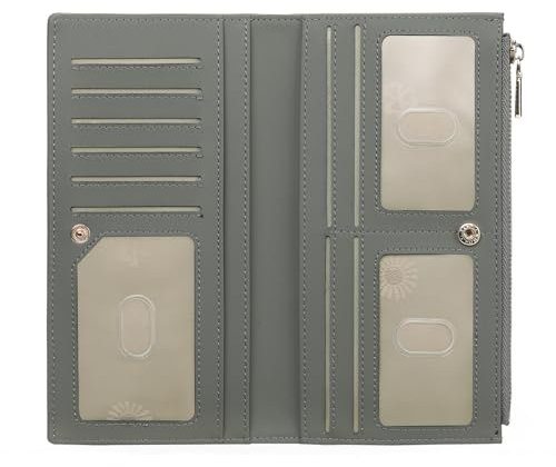 GOIACII Geldbörse Damen Groß RFID Schutz Slim Portemonnaie für Frauen Langformat mit 11 Kartenfächer & Fotofenster