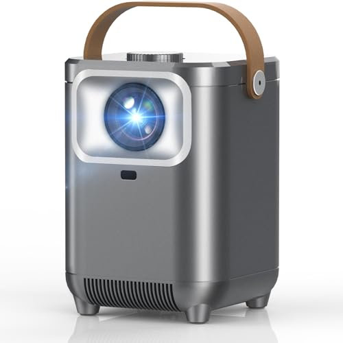 【Elektriskt fokus och automatisk nyckelsten】TMY bärbar projektor med WiFi och Bluetooth, 1080P-projektor med zoom, filmprojektor för telefon/laptop/TV-stick/HDMI/USB, miniprojektor för sovrum eller