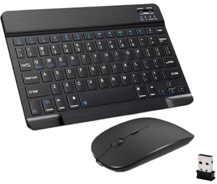 KRHQPNFN Tastiera Bluetooth Ricaricabile e Set di Mouse per Tablet di Telefono compatibili con PC Laptop Windows Android XP(Keyboard Mouse)