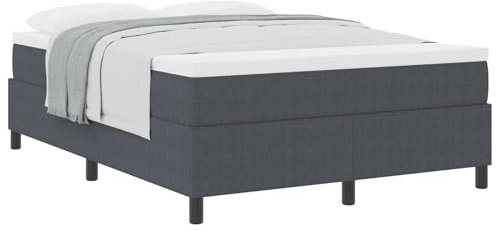 vidaXL Bäddfjäder Mörkgrå och vit 160 x 200 cm Kordread tyg