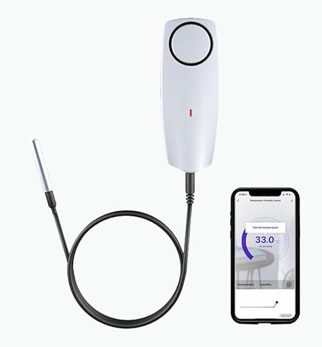 PHOVOLT Zigbee Kühlschrankthermometer: App-Benachrichtigung, Datensatzexport, Kühlschrankthermometer mit Sonde für Kühlschrank, Gefrierschrank, Whirlpool.