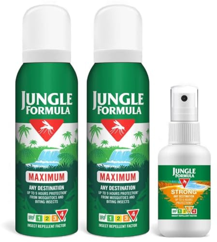 Orginal Jungle Formula Travel Pack - 2 x Maximum Spray125ml - 1 x Strong Spray 60ml Sold by AHASON'S