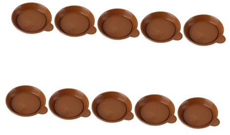 MERRYHAPY Piattini per Vasi di Piante in Plastica Maniglia Set da 10 Pezzi Diametro 6,8 Cm Vassoio per Vasi di Piante Grasse per Giardino e Balcone Protezione Superfici e Mantenimento umidità