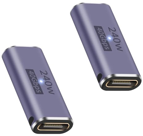 CanQuanSWZX 2PCS 240W USB C Coupler, 40Gbps Coupler USB C Femelle à Femelle, Prise Charge Rapide 8K à 60Hz, Compatible avec Appareils USB Type C