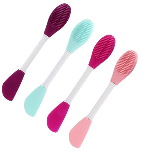 IDEANATEGRATE 4 Piezas de Brochas de Silicona para Mascarillas Faciales, Ligeras y Portátiles, Aplicadores para Mezcla y Limpieza del Rostro Color Aleatorio