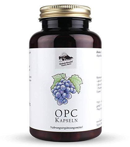 KRÄUTERHANDEL SANKT ANTON - OPC Traubenkernextrakt Kapseln - 500 mg OPC - Hochdosiert - Vitamin C - Kaltgepresst - Deutsche Premium Qualität (120 Kapseln)…