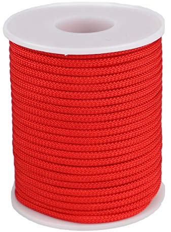 Cordel de Nailon para Collar Pulsera Fabricación de Joyas Accesorios para Manualidades (2.8mm-65feet, Rojo)