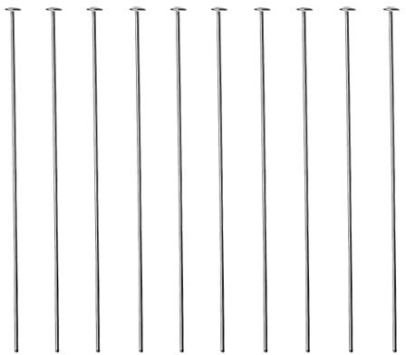 DIY925 10 Stück Nietstifte Kopfstifte 925 Sterling Silber 70mm x Ø 0,5mm x 1,8mm Kopf Prismenstifte für Ohrhänger Schmuckherstellung