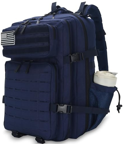 W WINTMING Sparklekle Military Tactical Backpack 45L 3 Day Assault Pack Waterproof Molle Hiking Rucksack for Men