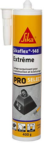 SIKA - Colle de fixation élévée maintien immédiat - Sikaflex-148 Extrême Blanc - Multi-supports - Construction et Bricolage - Charges lourges - Résiste aux variations de températures - 290ml