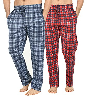 Men's Long Lounge Wear Pants Nightwear (Two Pack) Pyjama Bottoms Sleepwear